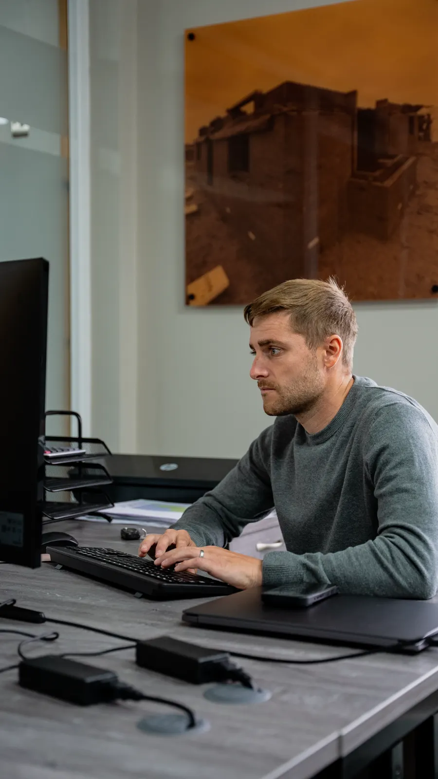The K-S Construction Group office team at work