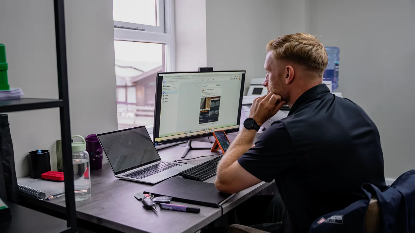 The K-S Construction Group office team at work